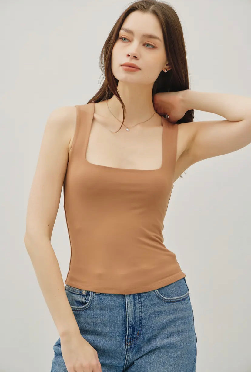 Double Layer Square Neck Tank