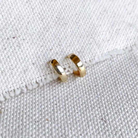 18K Gold Plated Small Clicker Hoop Earrings