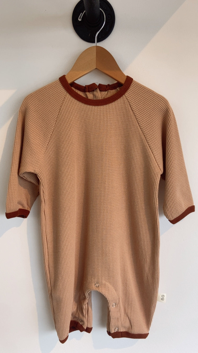 Slouchy Waffle Onesie | Brown