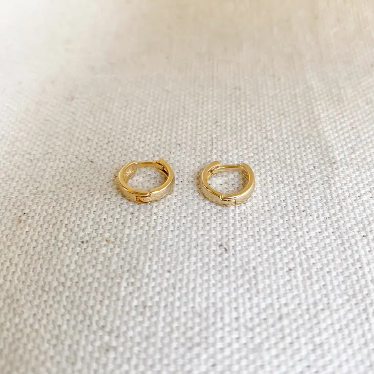 18K Gold Plated Small Clicker Hoop Earrings