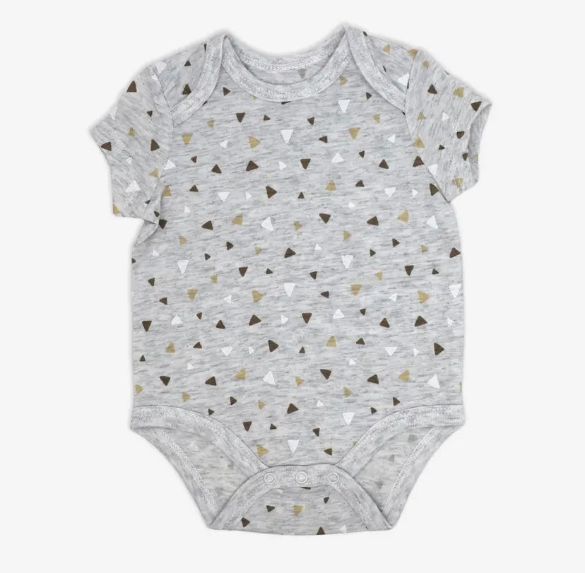 Heathered Grey Triangle Short Sleeve Bodysuit