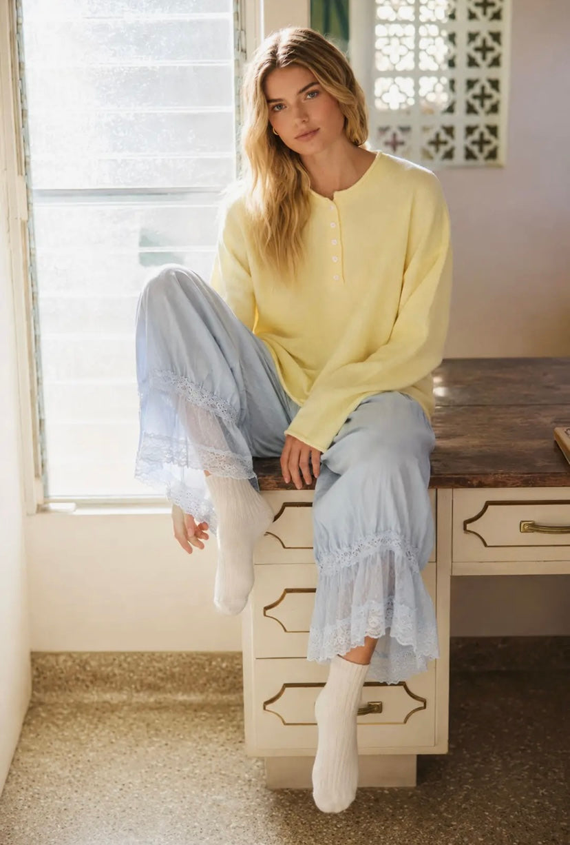Stacie Henley Sweater | Butter Yellow