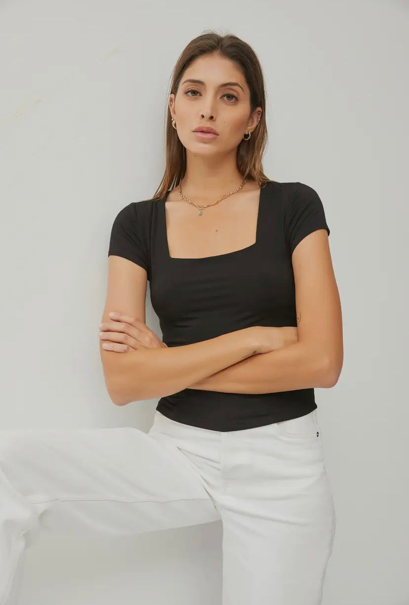 Double Layer Short Sleeve Top | 4 Colour Options