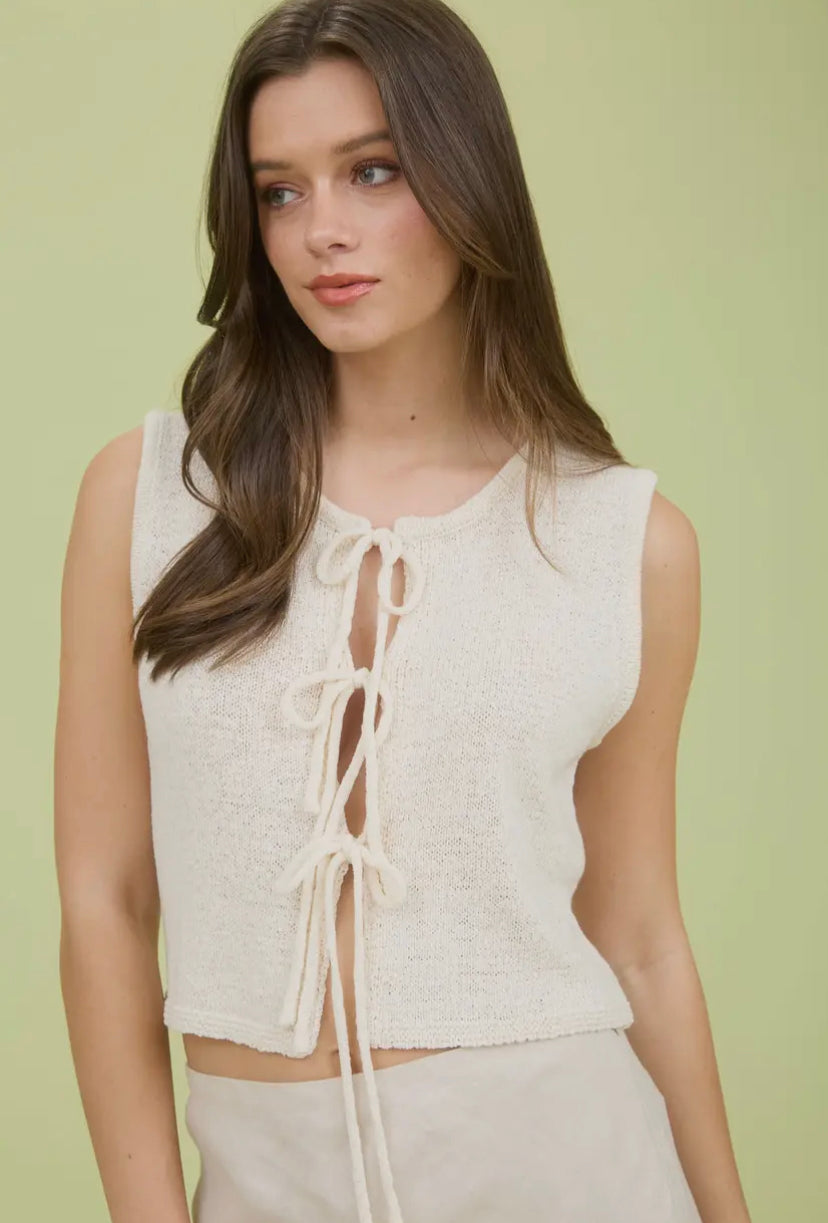 Zariah Front Tie Top | Cream