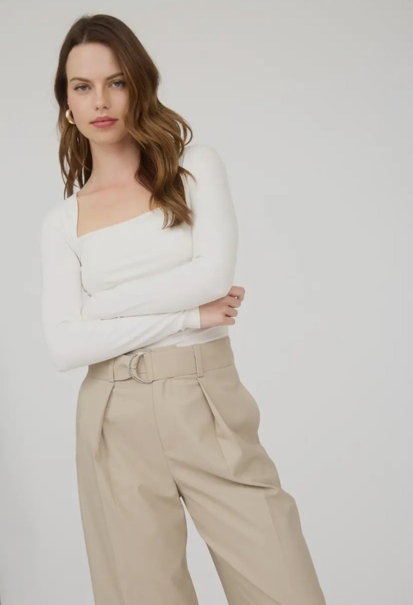 Beck Ruched Side Top | Ivory