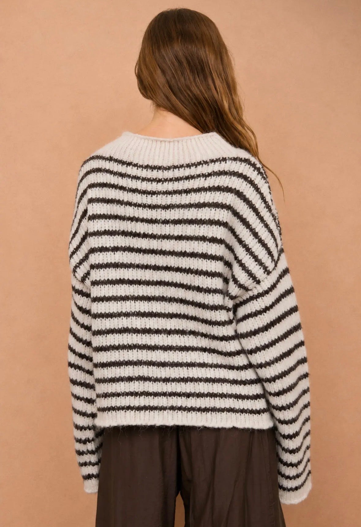 Ellis Striped Chunky Knit | Ivory