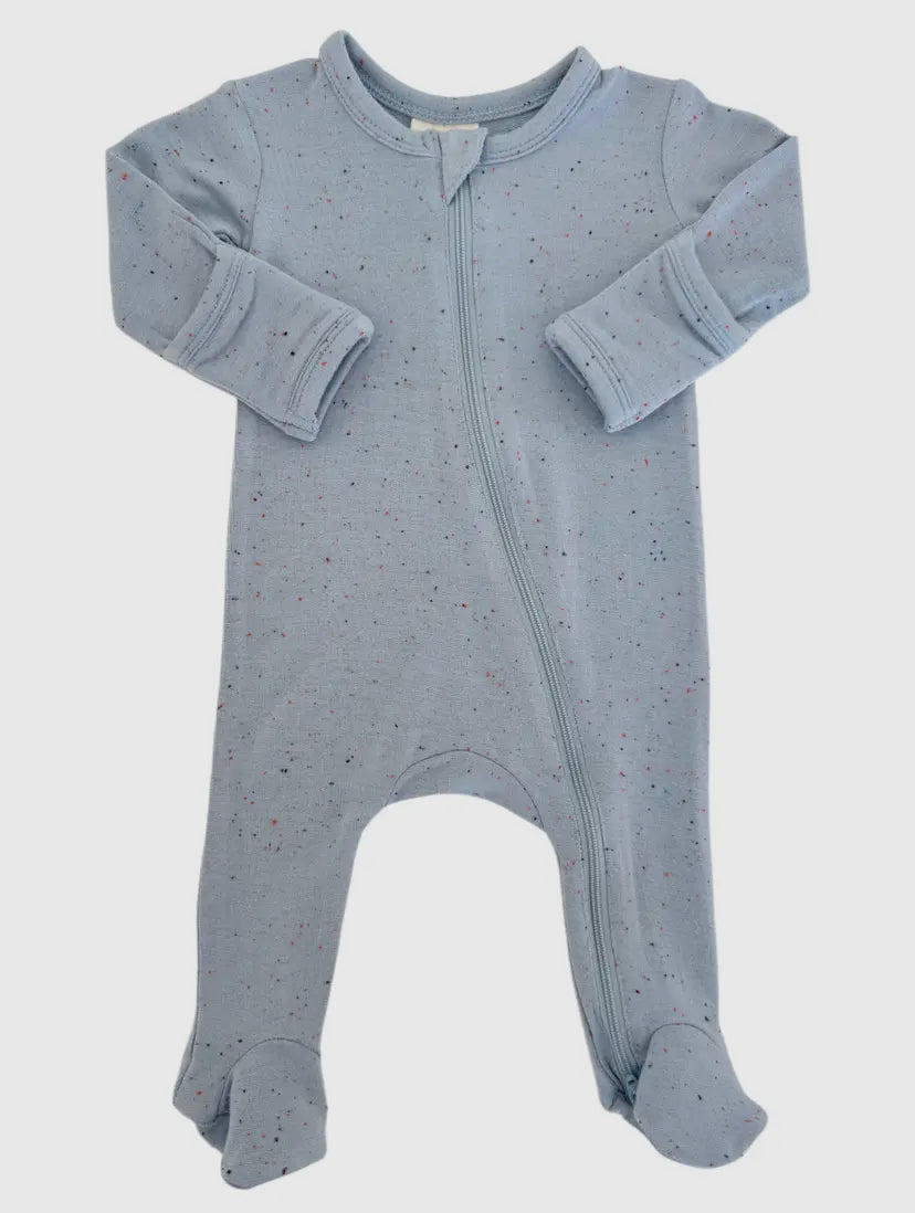 Glacier Speckle 2-Way Zip Onesie