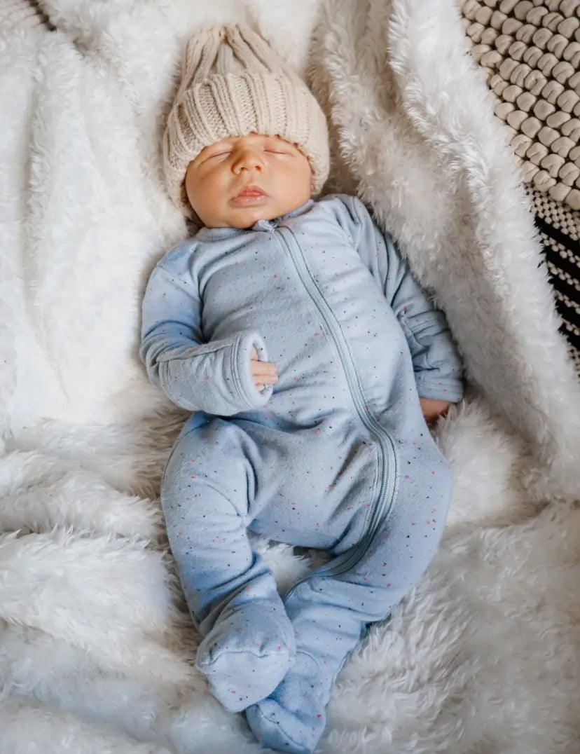 Glacier Speckle 2-Way Zip Onesie