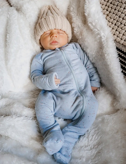 Glacier Speckle 2-Way Zip Onesie