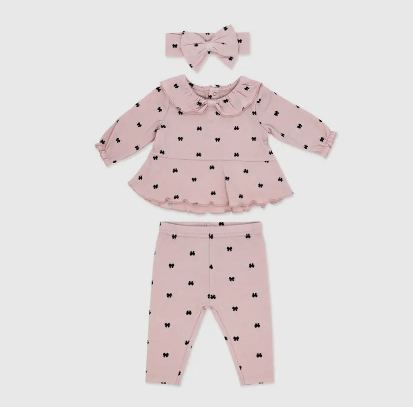 Girls 3 Piece Legging Set | Bow