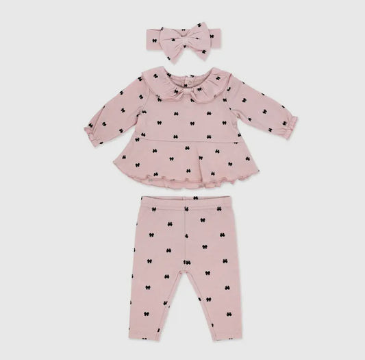 Girls 3 Piece Legging Set | Bow
