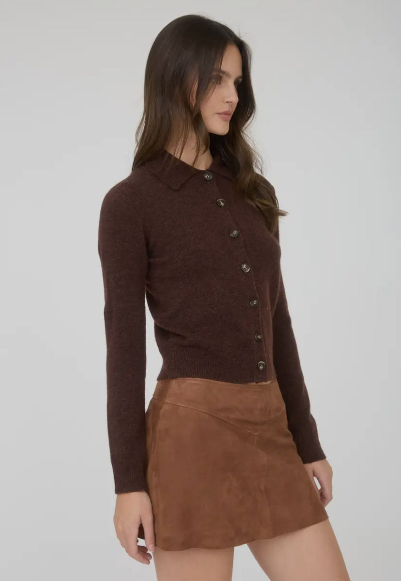 Daija Button Sweater | Chocolate