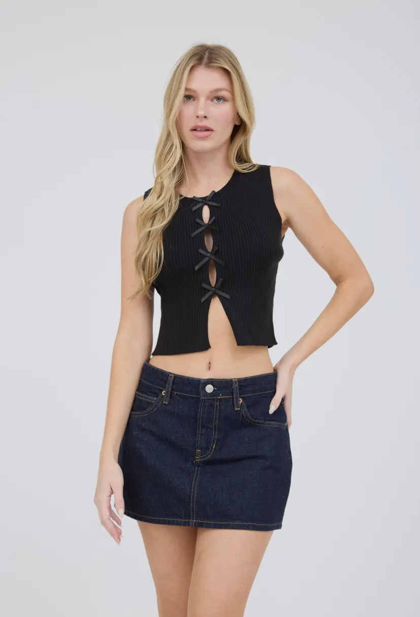 Porscha Bow Ribbed Tank