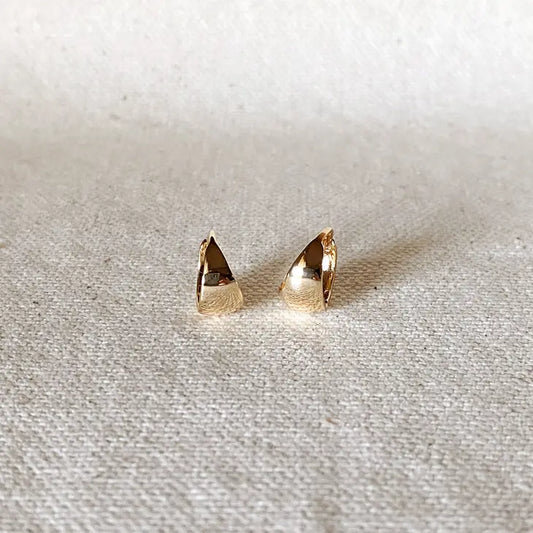 18K Gold Filled Polished Clicker Hoop Earrings