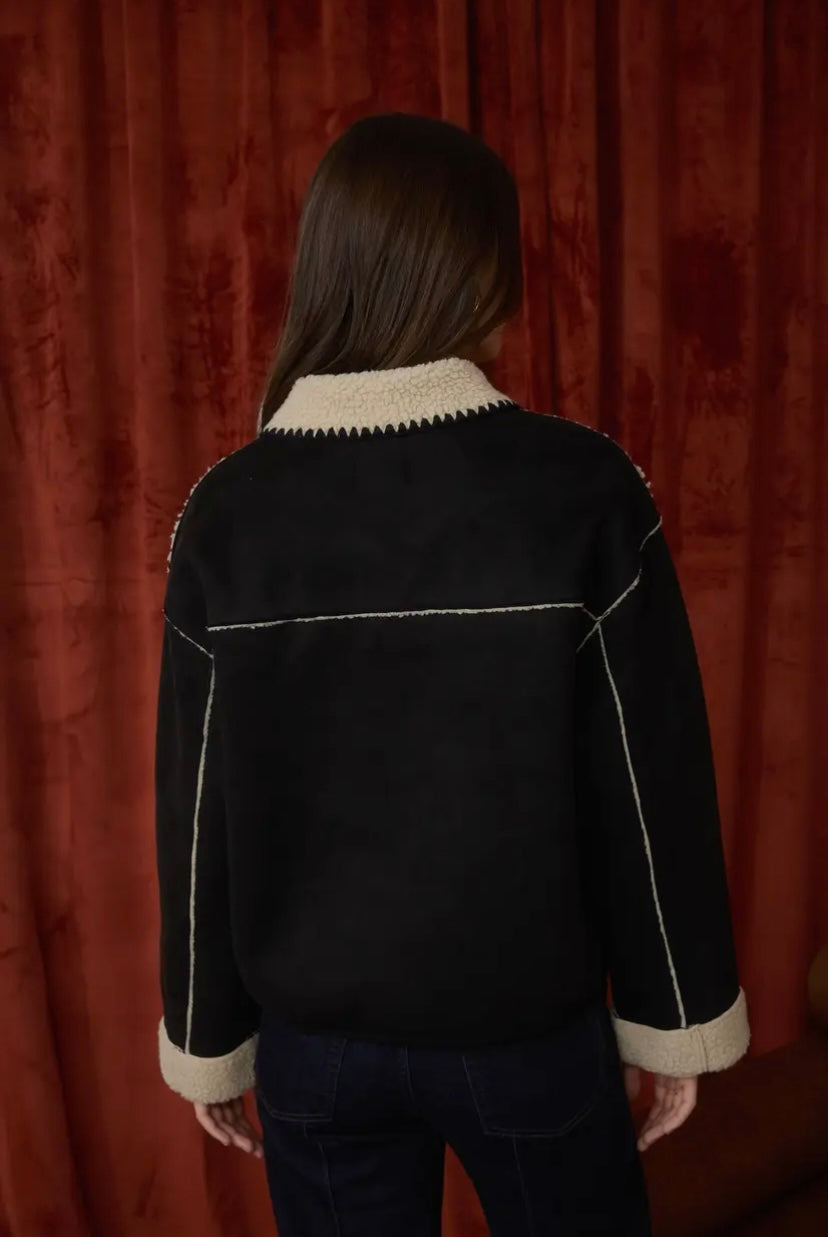 Bane Faux Suede Jacket | Black