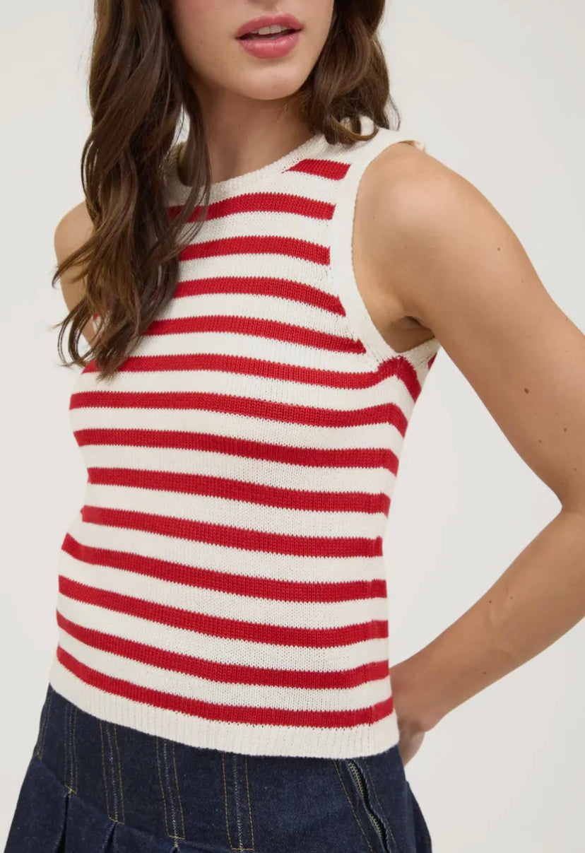 Sanne Stripe Tank | Red