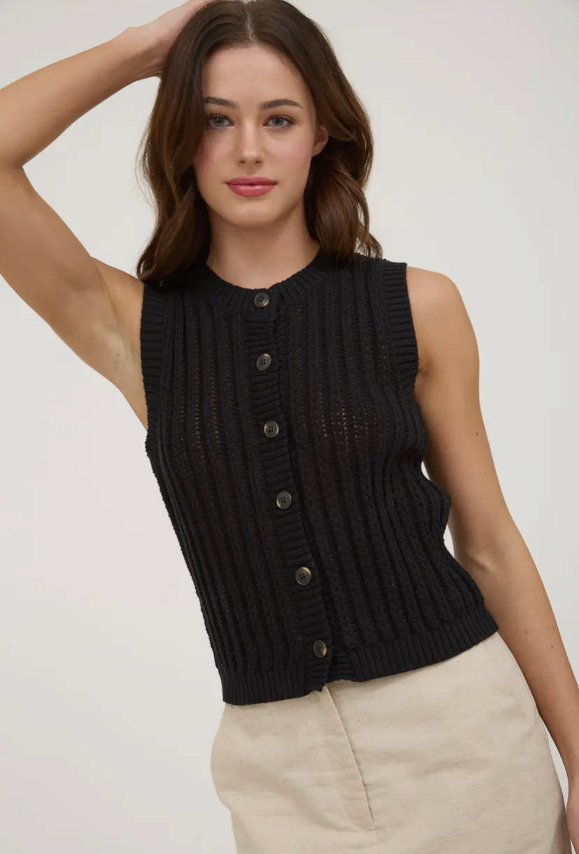 Marsella Cardi Vest | Black