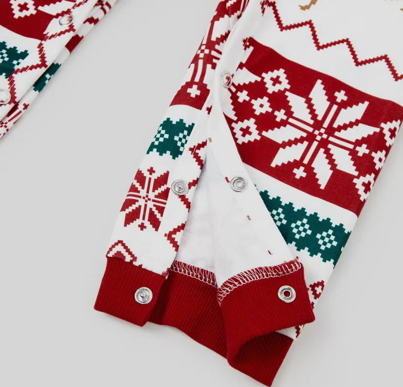 Reindeer Snowflake Onesie | Red/White