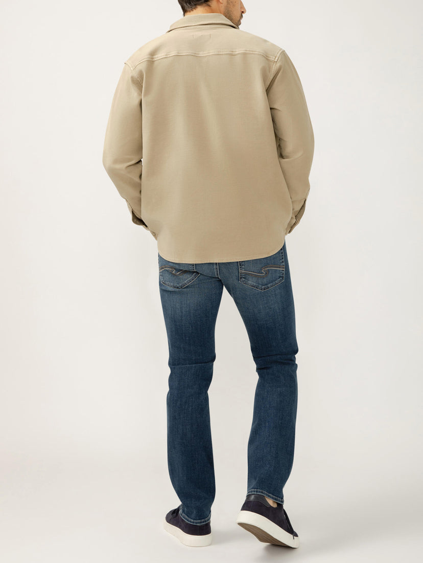 SILVER JEANS | Button Up Knit Flex Shirt | Khaki