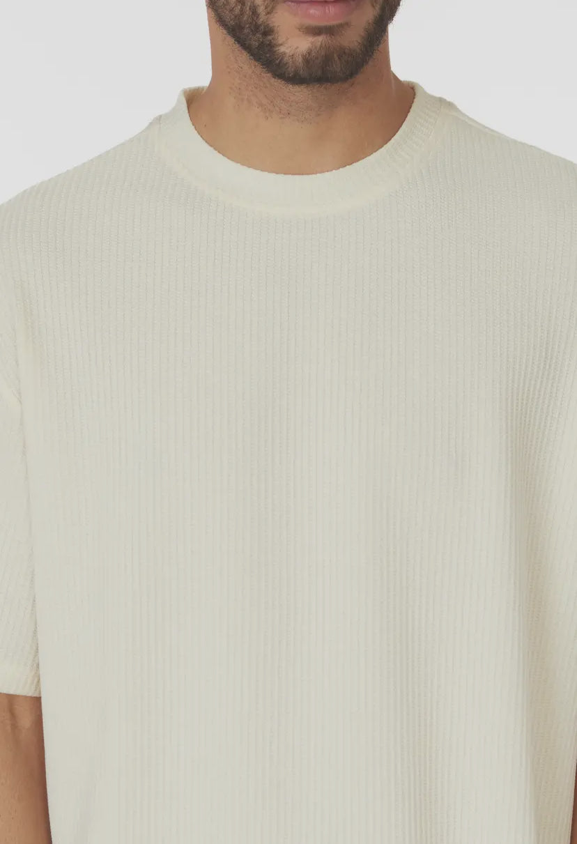 Lark Textured T-Shirt | Ivory