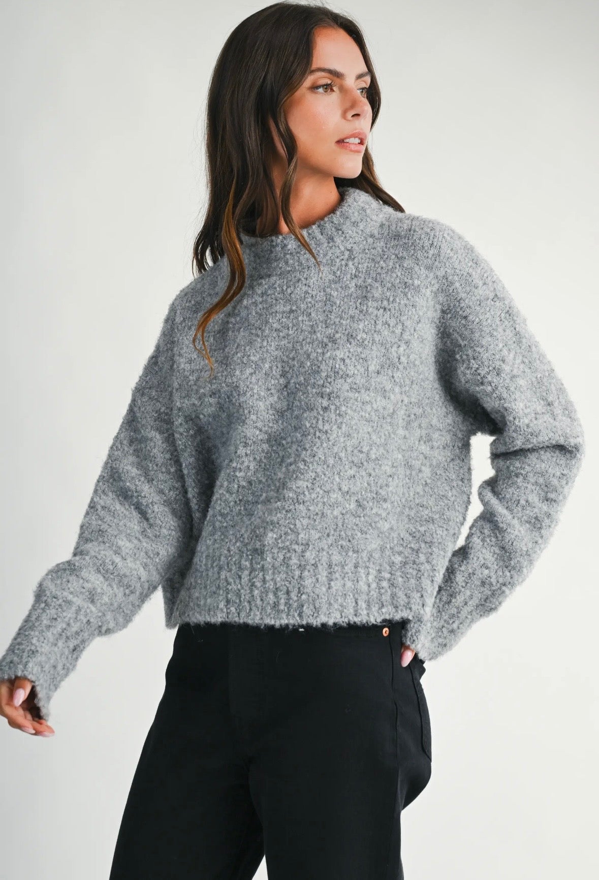 Brie Boucle Sweater | Grey