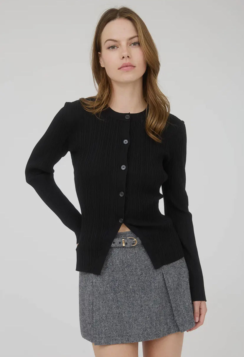 Fayette Split Hem Top | Black