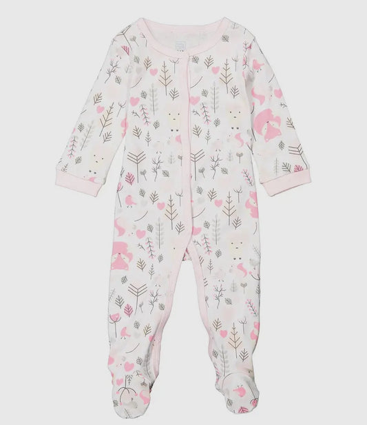 Girls Interlock Coverall Onesie | Fox Woodland