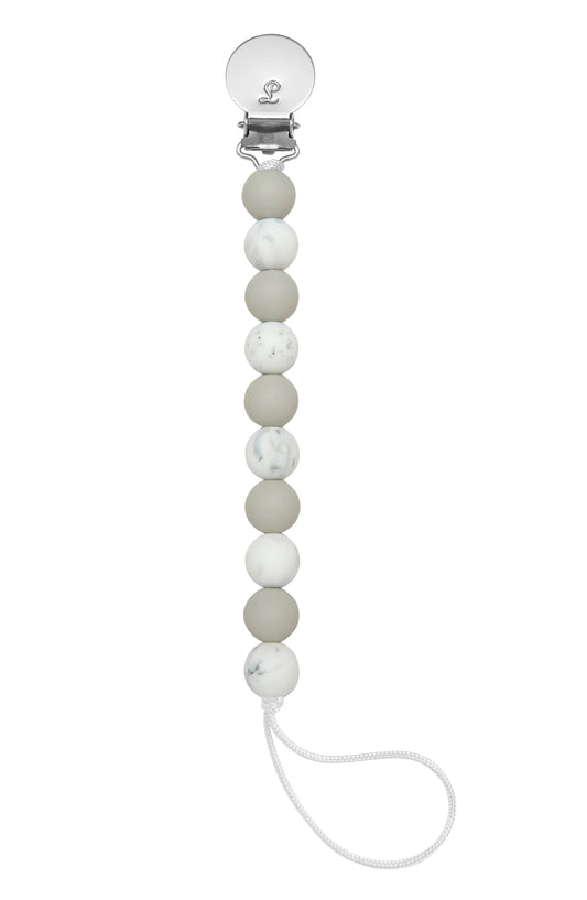 LOULOU LOLLIPOP | Lolli Silicone Pacifier Clip | Marble Grey