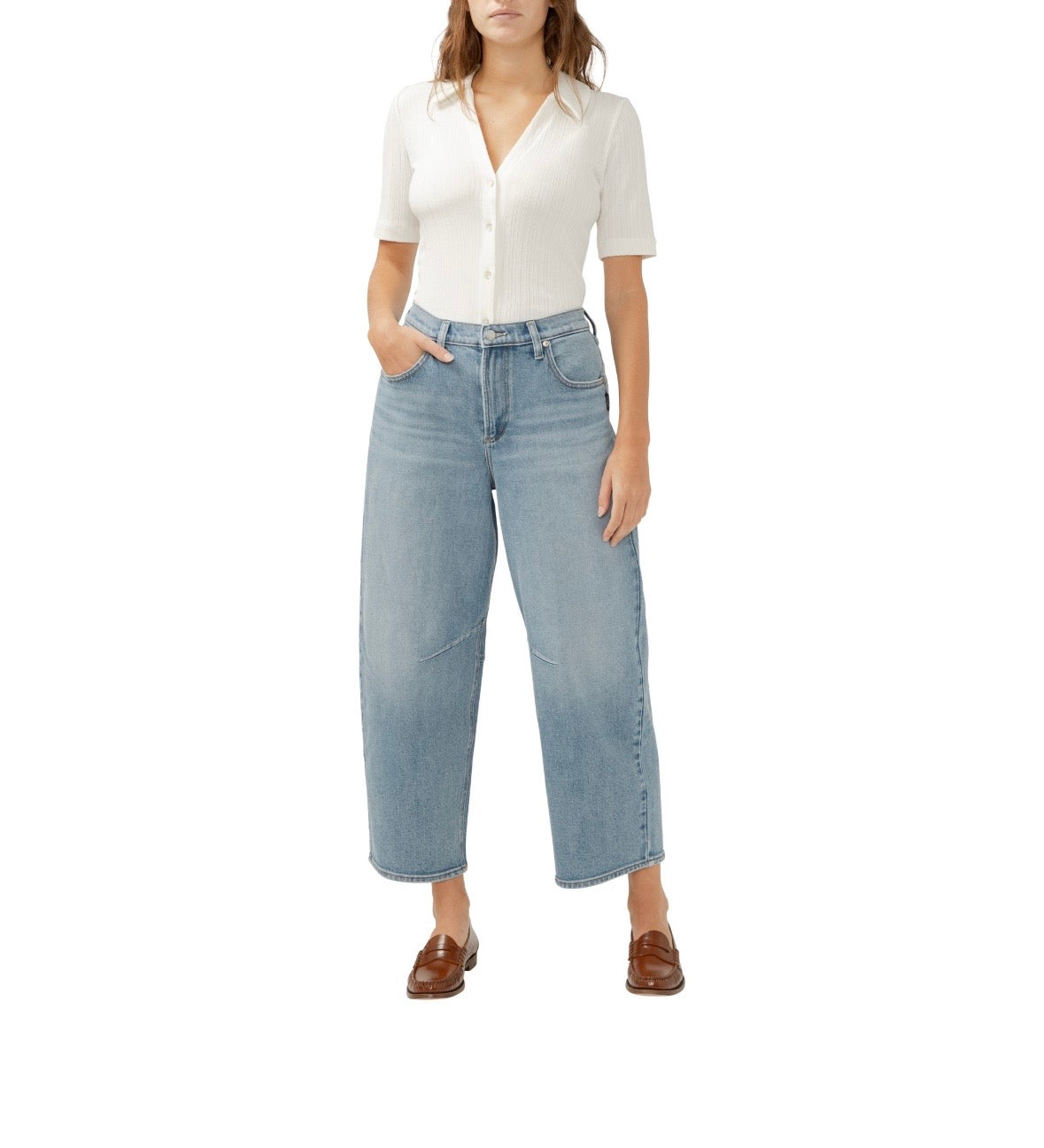 SILVER JEANS | Barrel Leg Ankle Jeans AGR278
