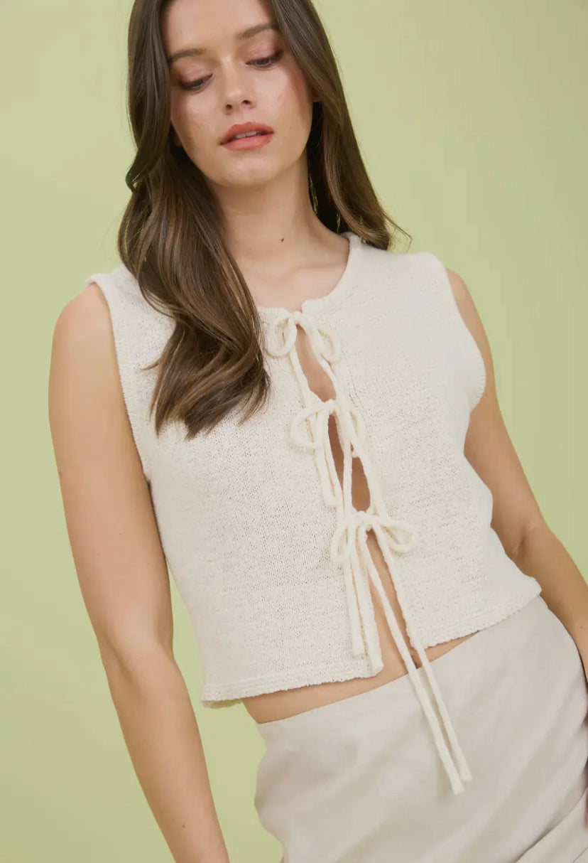 Zariah Front Tie Top | Cream