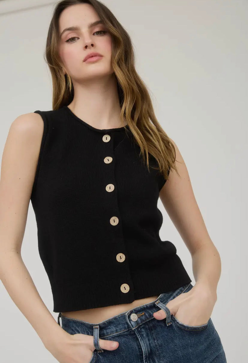Monaco Knit Vest | Black