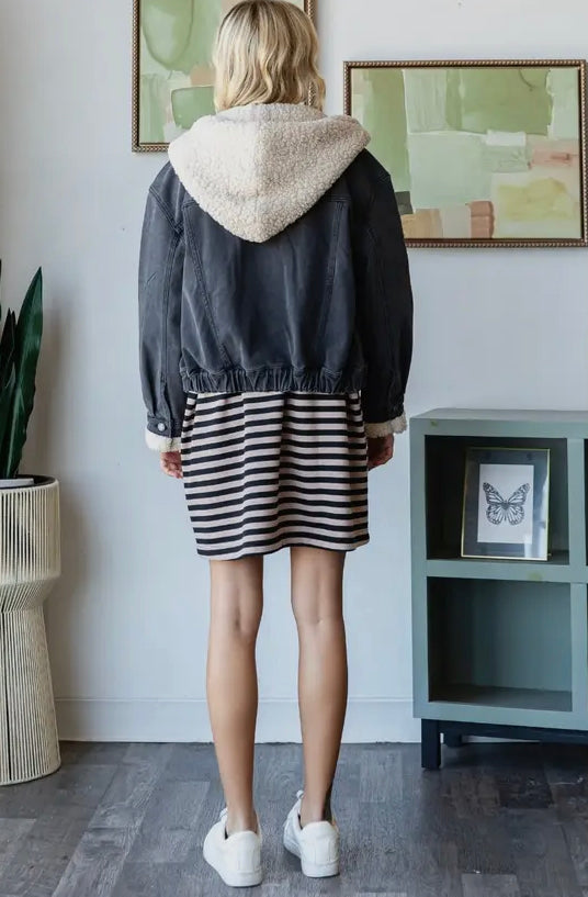 Reader Sherpa Hooded Denim Jacket