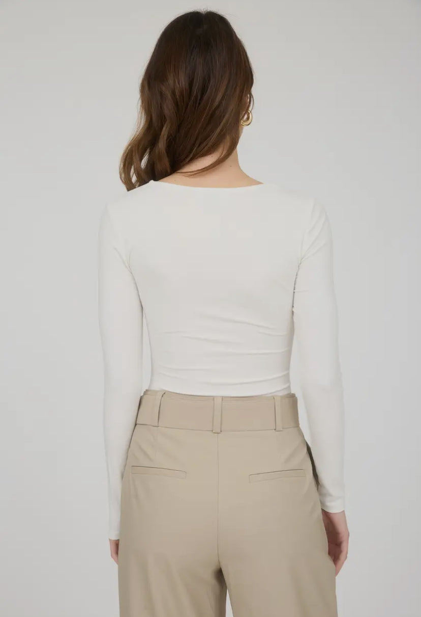 Beck Ruched Side Top | Ivory