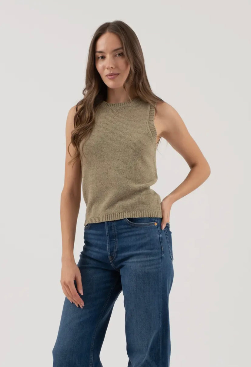 Lasso Knit Tank | Light Olive