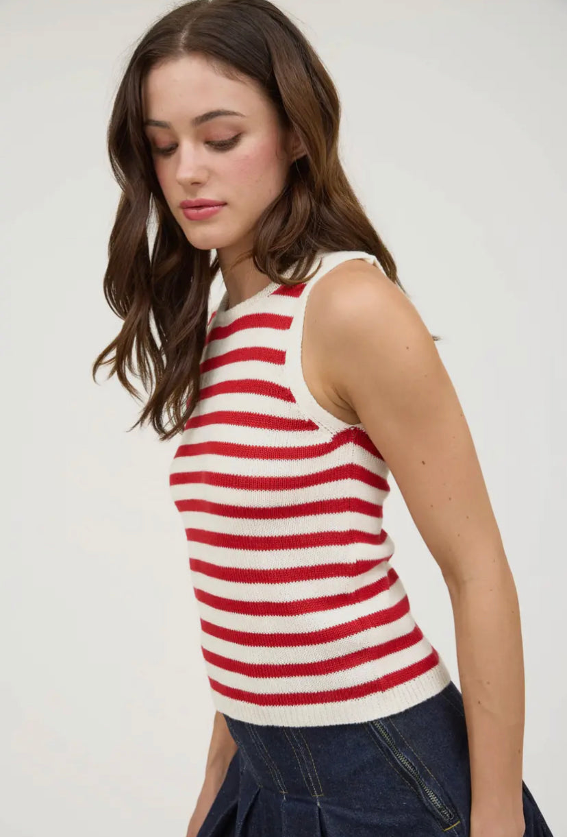 Sanne Stripe Tank | Red