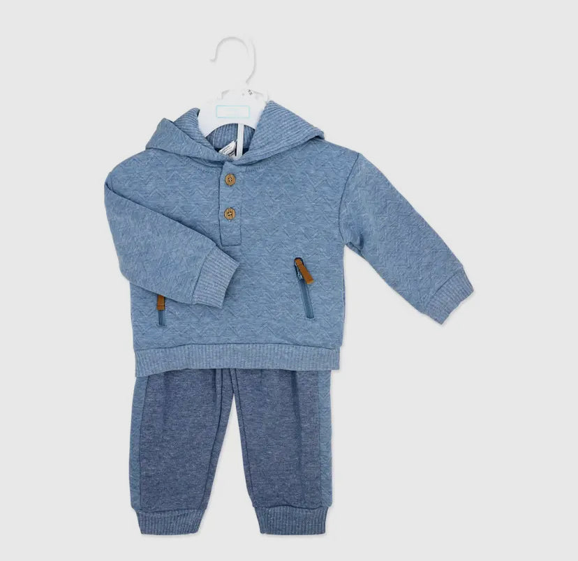 Boys 2 Piece Hooded Jogger Set | Blue