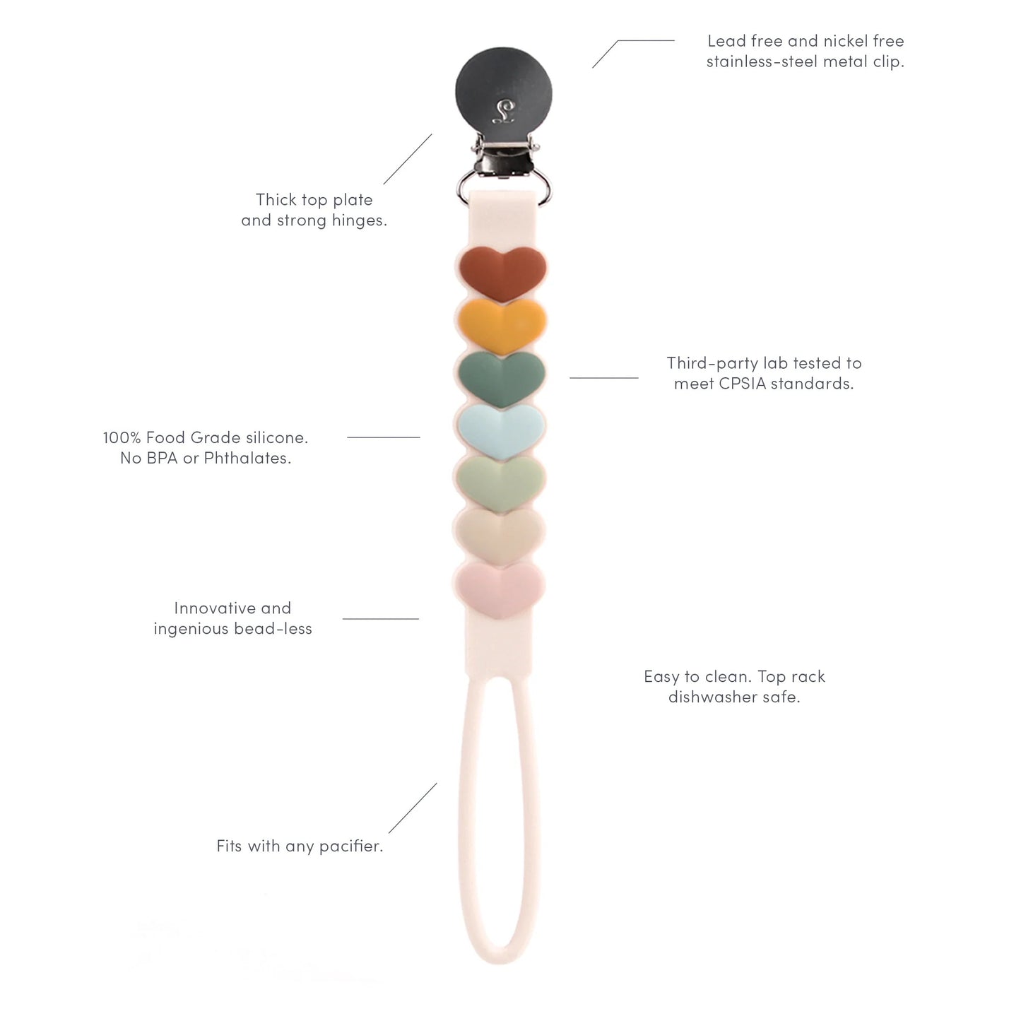 LOULOU LOLLIPOP | Silicone Pacifier Clip | 2 Style Options