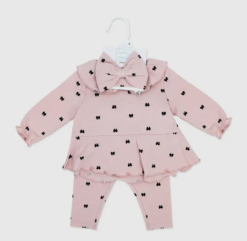 Girls 3 Piece Legging Set | Bow