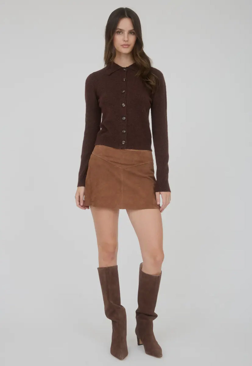 Daija Button Sweater | Chocolate
