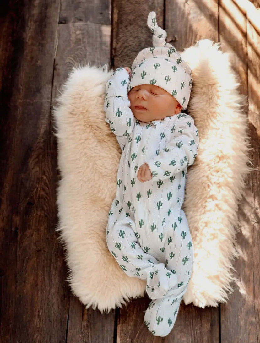 Cactus 2-Way Zip Onesie