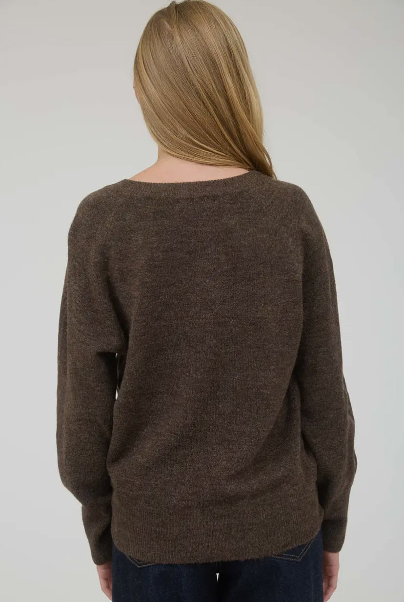 Sammy V-Neck Sweater | Brown