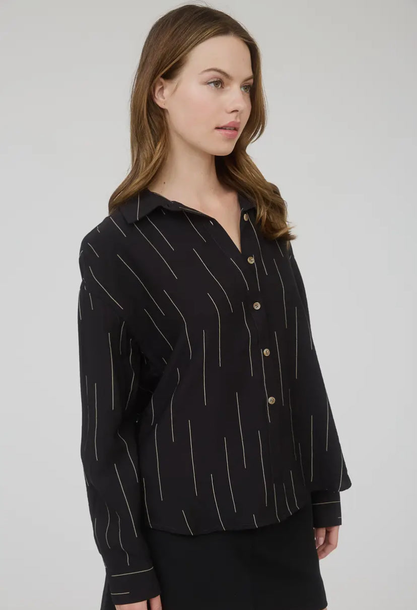 Valleta Button Down Shirt | Black