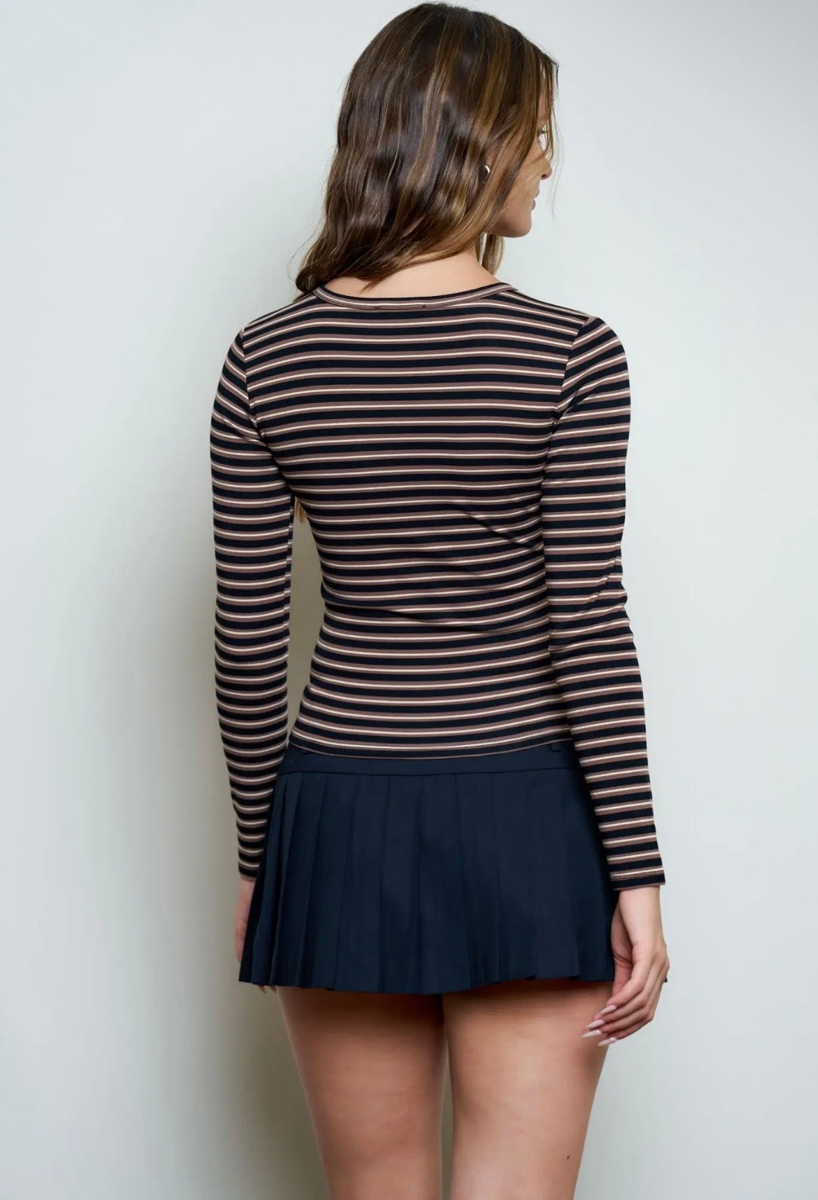 Lane Striped Cardi | Black Multi