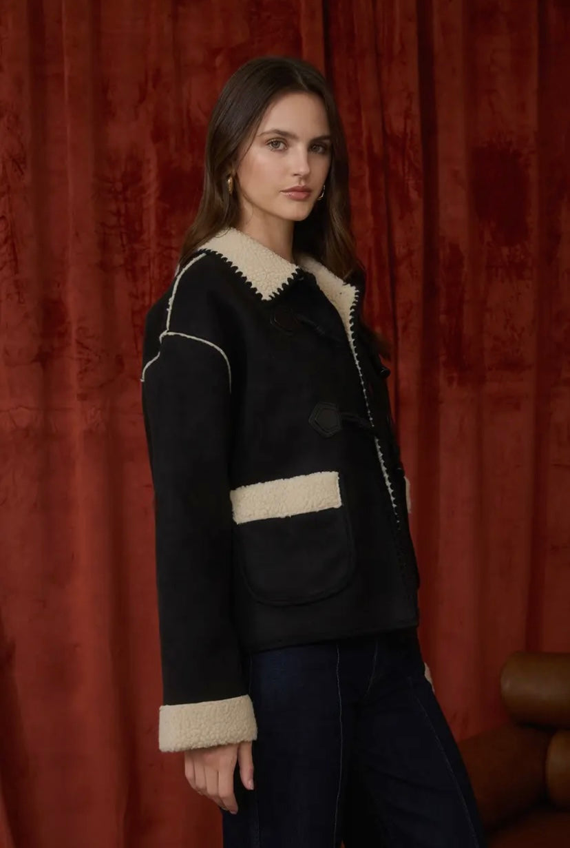 Bane Faux Suede Jacket | Black