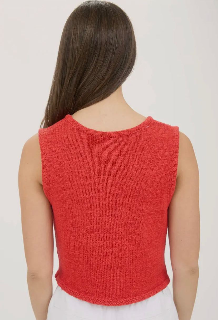 Zariah Front Tie Top | Red