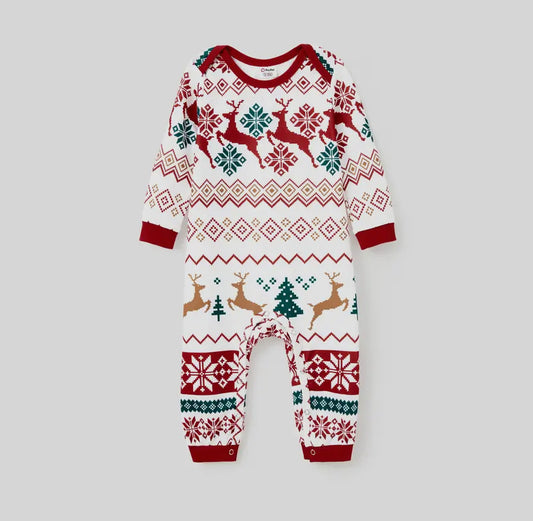 Reindeer Snowflake Onesie | Red/White