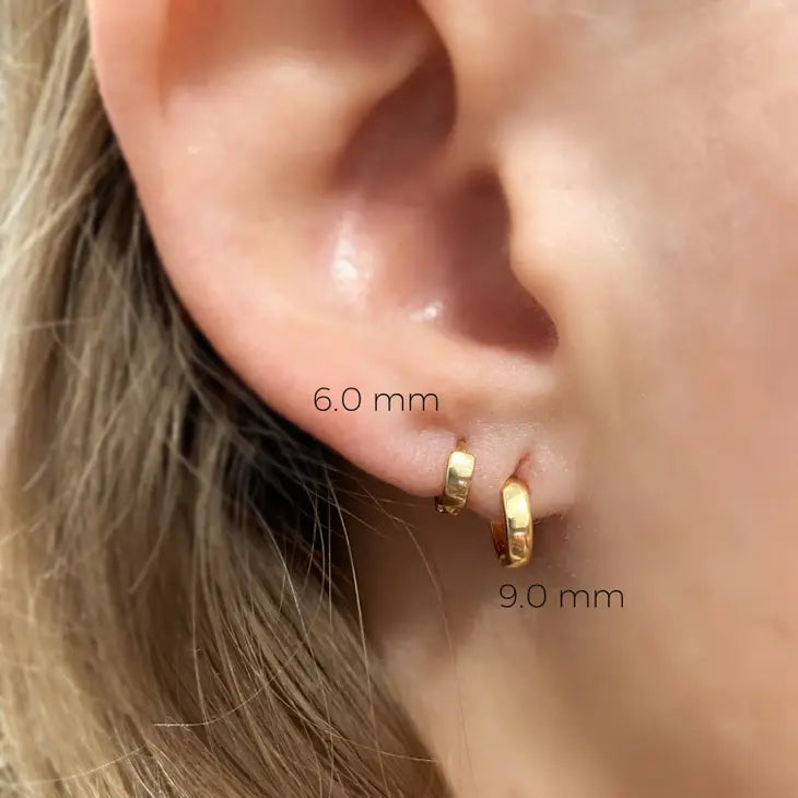 18K Gold Plated Small Clicker Hoop Earrings