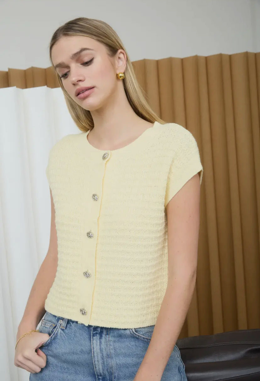 Bryelle Knit Top | Butter Yellow