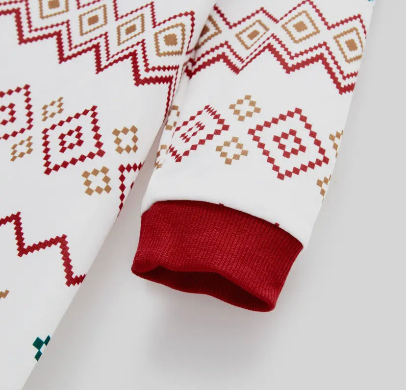 Reindeer Snowflake Onesie | Red/White