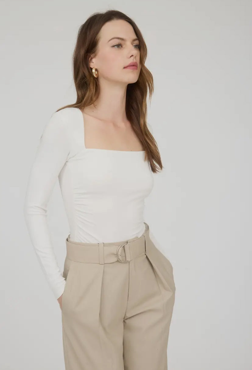 Beck Ruched Side Top | Ivory